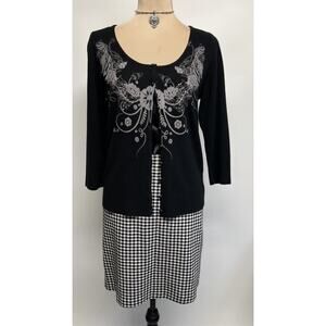 Vintage 2000s Fairy Grunge Cardigan Sweater Tattoo Graphic Medium Goth Y2K Soft